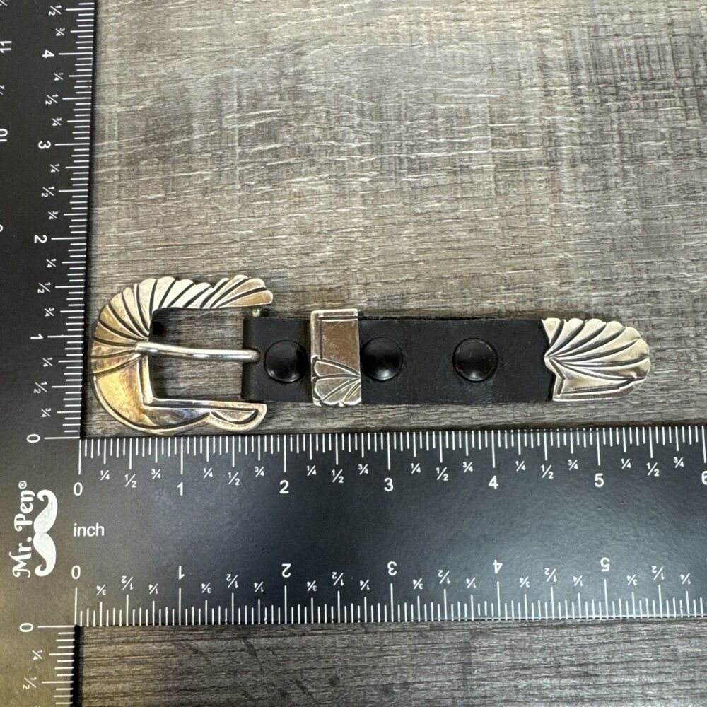 Vtg Navajo Sterling Silver Deep Stamped 3 Piece Ranger Belt Buckle 42.7g Ben - Picture 8 of 8